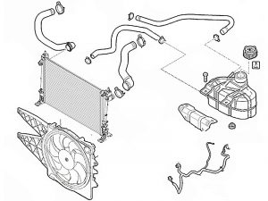 Охлаждение двигателя Fiat Doblo 2009-2014 1.3 mjtd